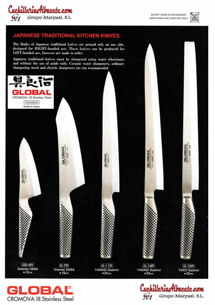 JAPANESE TRADITIONAL KITCHEN KNIVES GLOBAL cuchilleria profesional