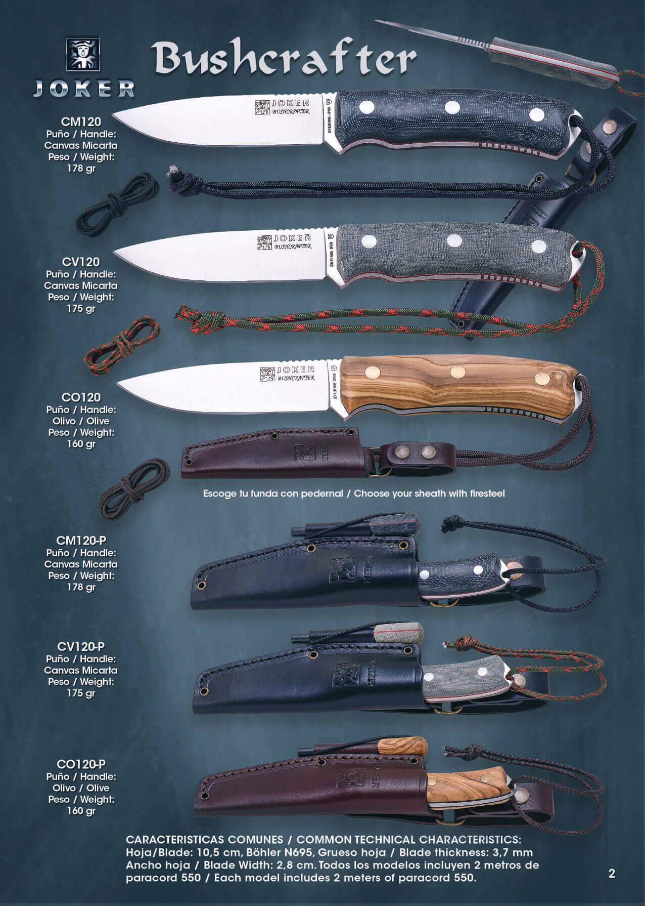 BUSHCRAFTER Joker tactical knives survival, CV120 Cutlery