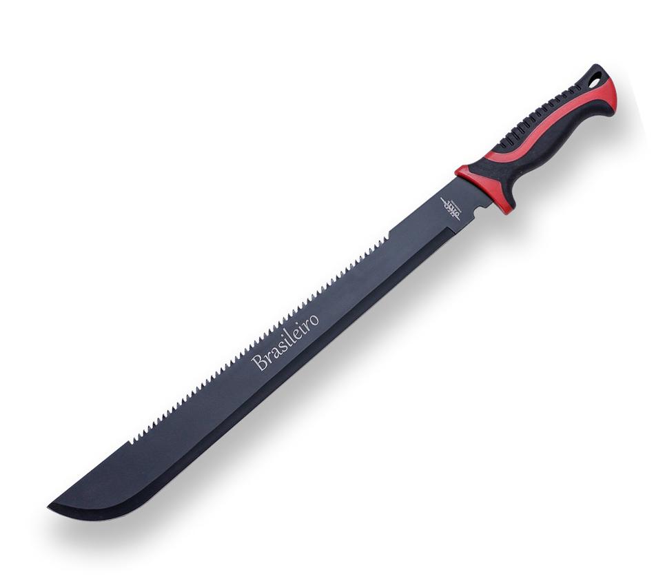 Machette Brasileiro à lame droite de 46 cm et manche en caoutcho...