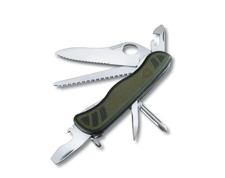 Navaja Victorinox Swiss Soldier's Knife 08 verde y negra con 10 u...