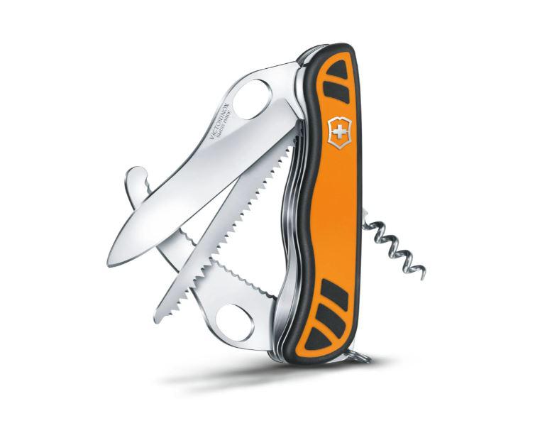 Navaja multiusos Victorinox Hunter XT Grip negra y naranja en blister