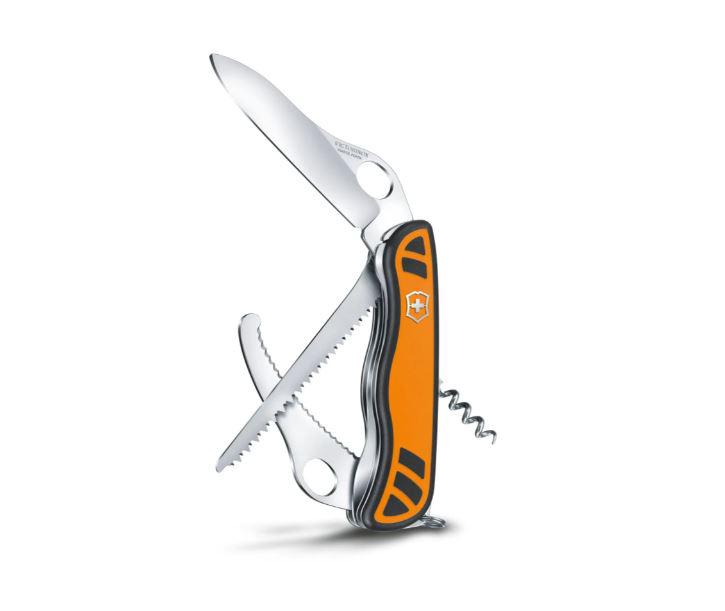 Navaja multiusos Victorinox Hunter XT Grip negra y naranja en blister