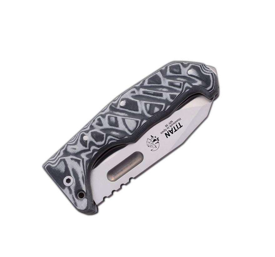 Navaja JV Titan Micarta Gris con funda económica