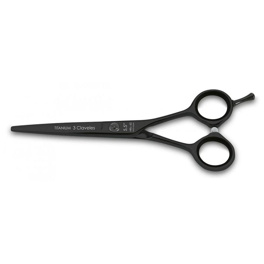 Tijera de peluqueria Titanium 5.5" con recubrimiento PVD de Nitru...