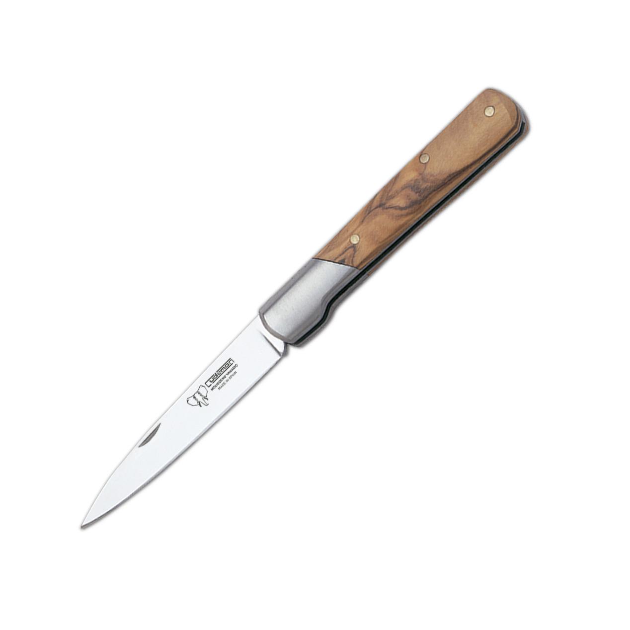 Navaja estilete Cudeman Vendetta con virola. Mango en madera de o...