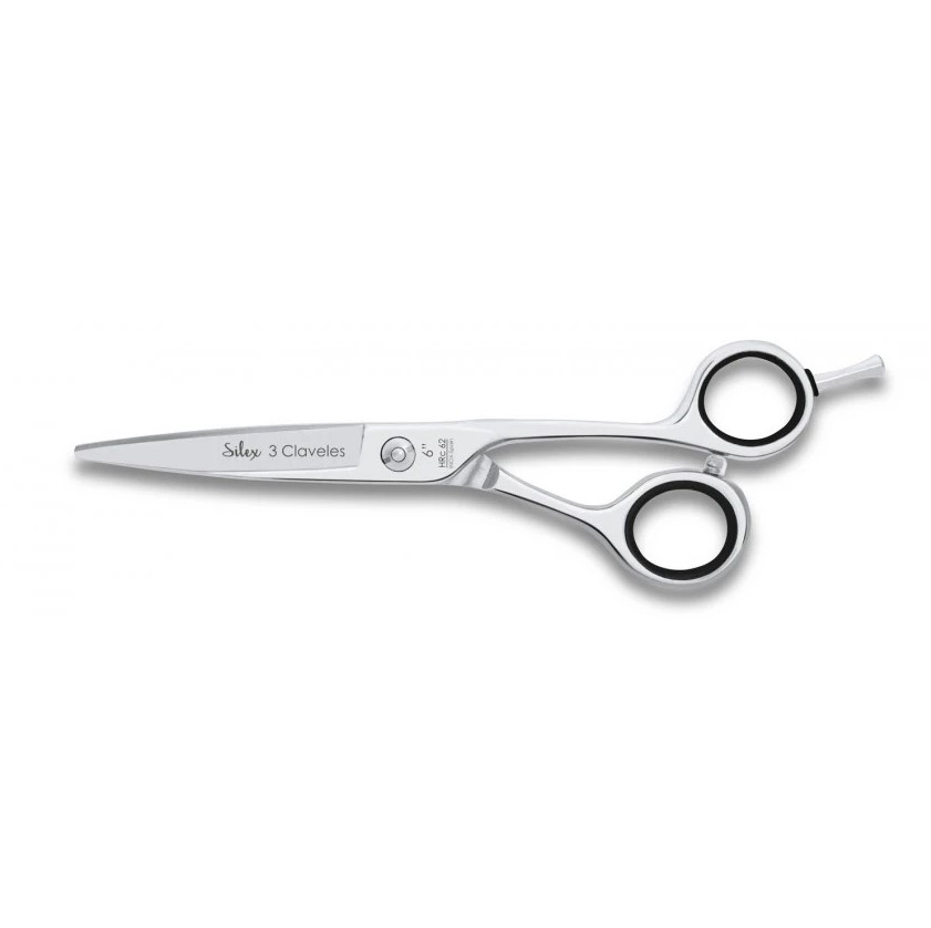 Tijera de peluqueria Silex 6" con filo navaja 3 Claveles