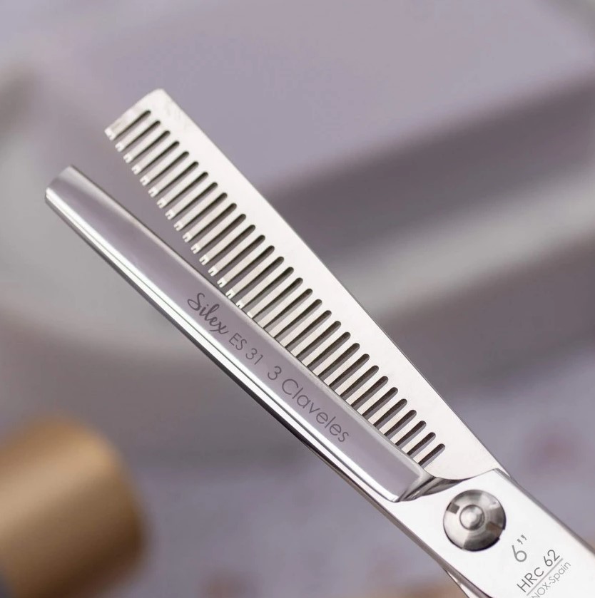 Tijera de peluqueria Silex ES31 6" para esculpir 3 Claveles