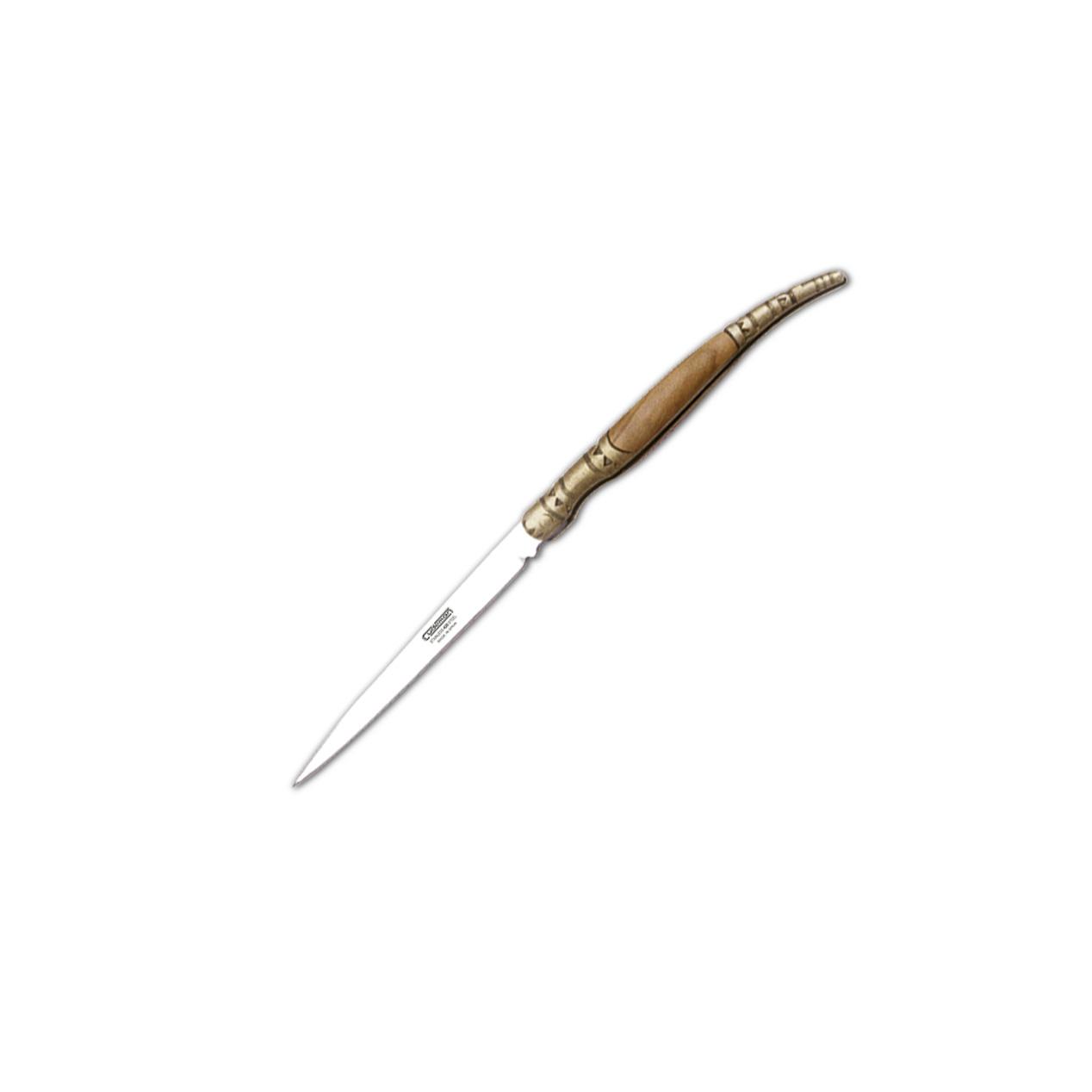 Navaja estilete Cudeman. Mango madera de olivo. Acero 420. 7 cm
