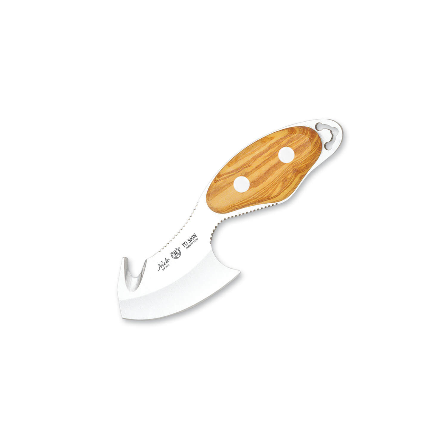 Cuchillo de caza Nieto To Skin con mango de madera de olivo y hoj...