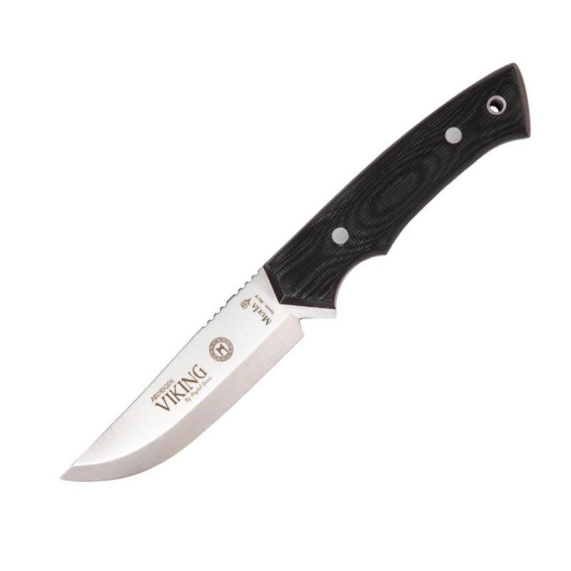 Muela Viking cuchillo de caza con mango de micarta negra y funda ...