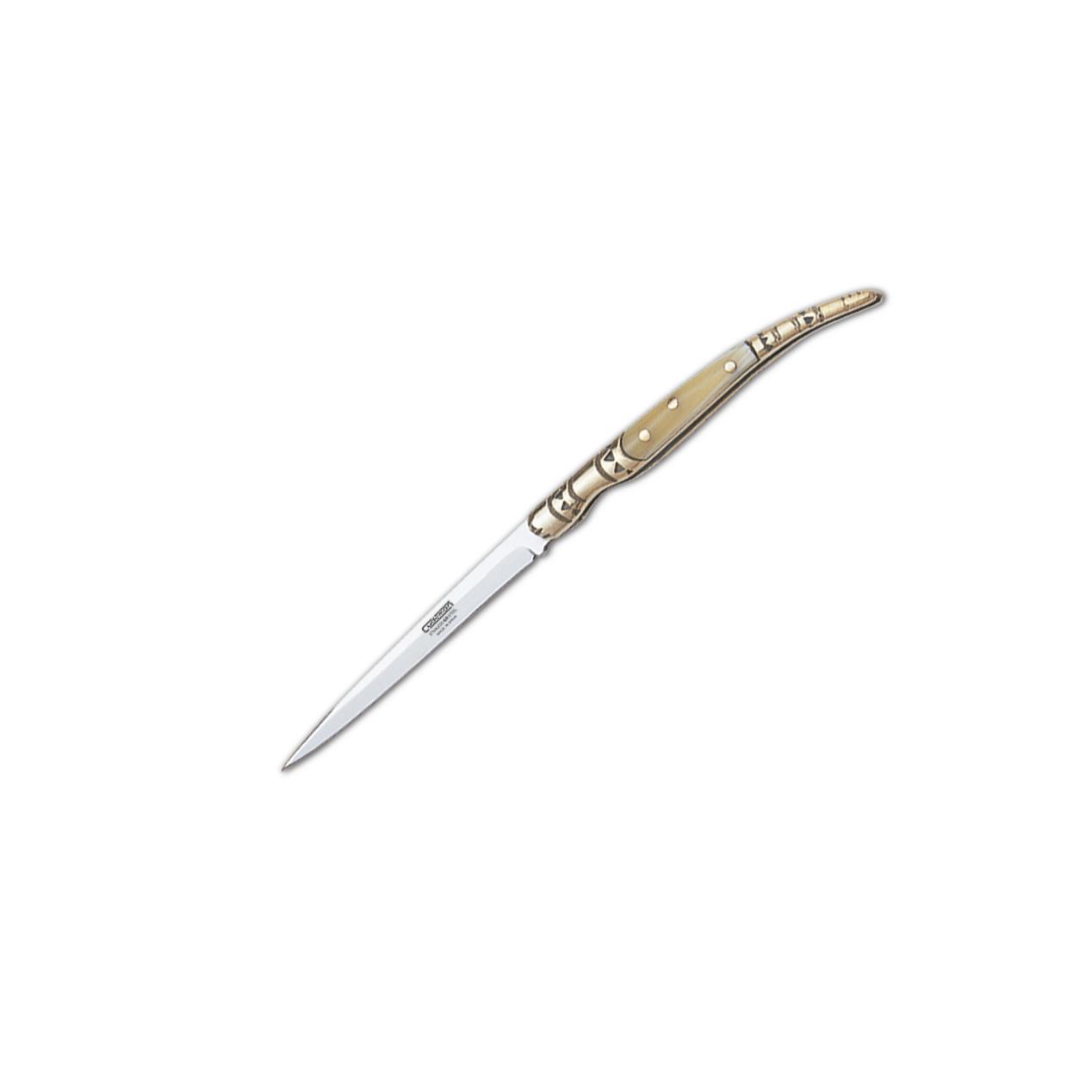 Navaja estilete Cudeman. Mango asta de toro. Acero 420. 7 cm