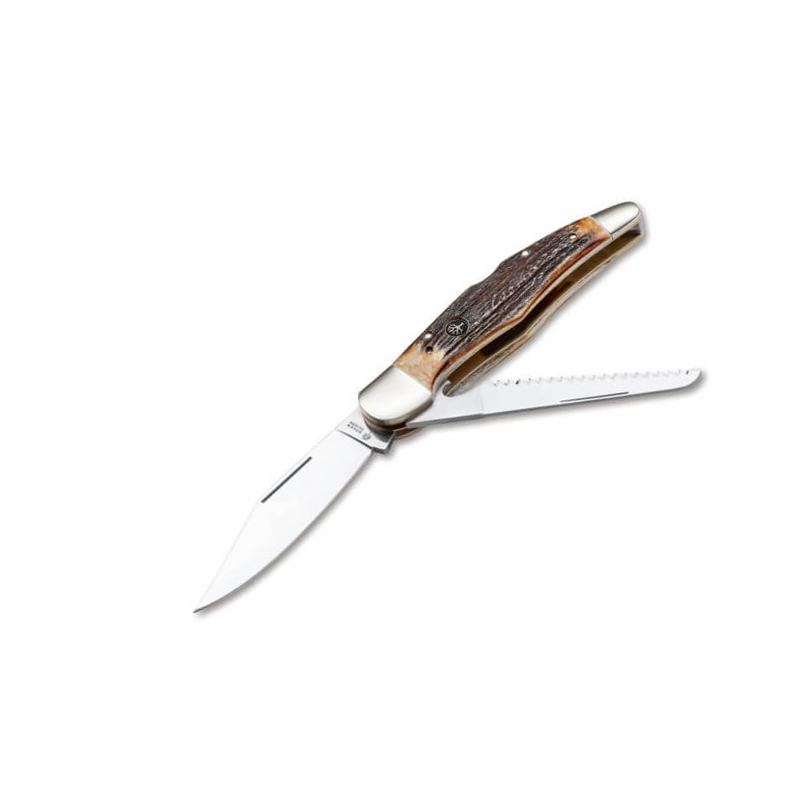 Navaja multiusos Hunters Knife Duo con mango de asta de ciervo