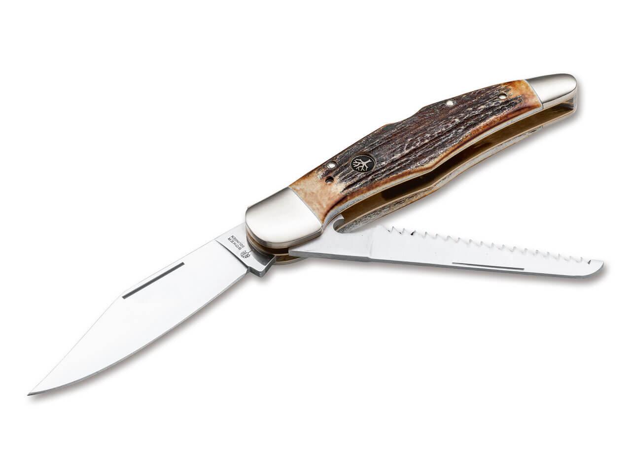 Navaja multiusos Hunters Knife Duo con mango de asta de ciervo