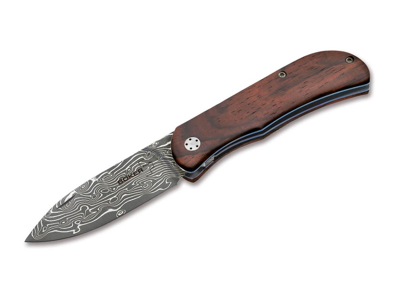 Navaja Boker Plus Exskelibur II Damast con cachas de madera de co...
