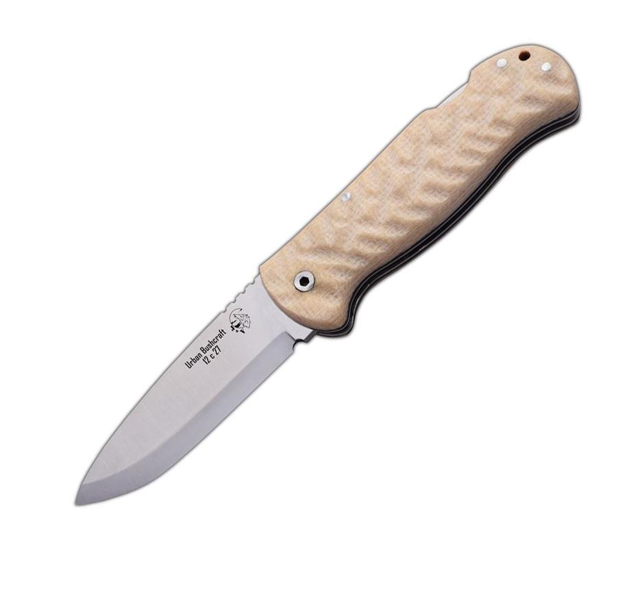 JV Urban Bushcraft pocket knife with sand jute micarta handles