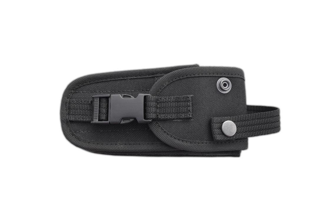 JV Raptor navaja bushcraft con hoja tracker y mango de micarta gris funda cordura multiposición