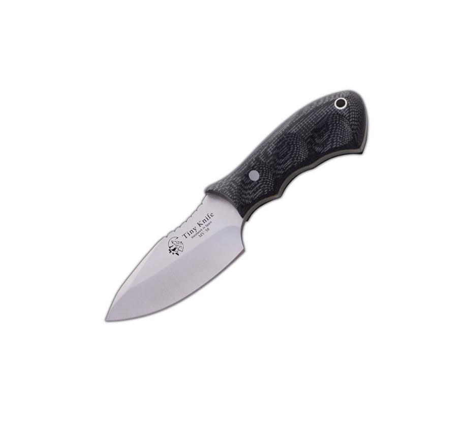 JV Tiny neck knife with black trf handle and 7 cm blade