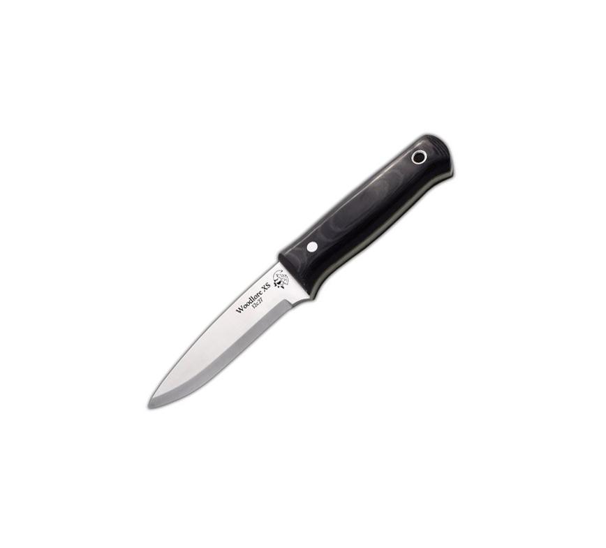 Cuchillo bushcraft Woodlore XS con mango de TRF negro