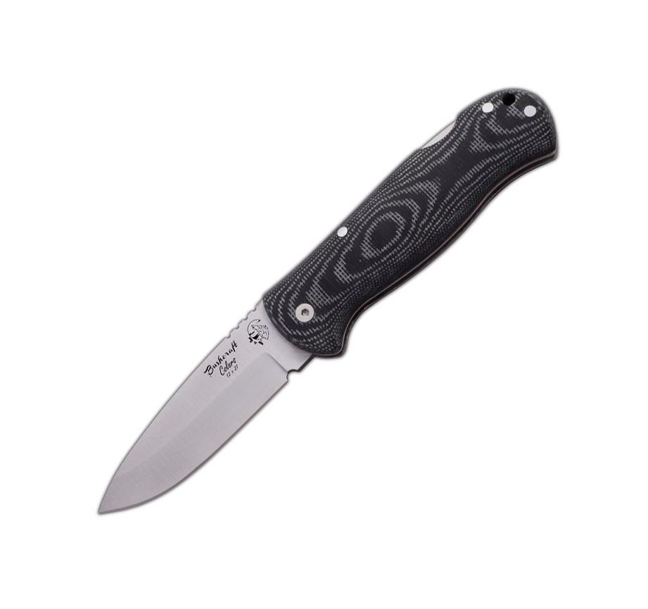 JV Navaja bushcraft con mango de micarta negra y hoja de acero Sa...