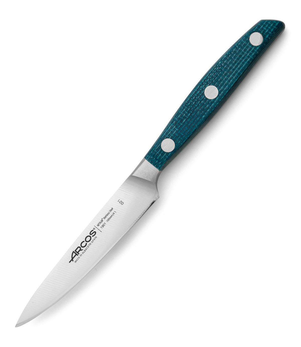 Cuchillo mondador Arcos Brooklyn con mango de micarta azul