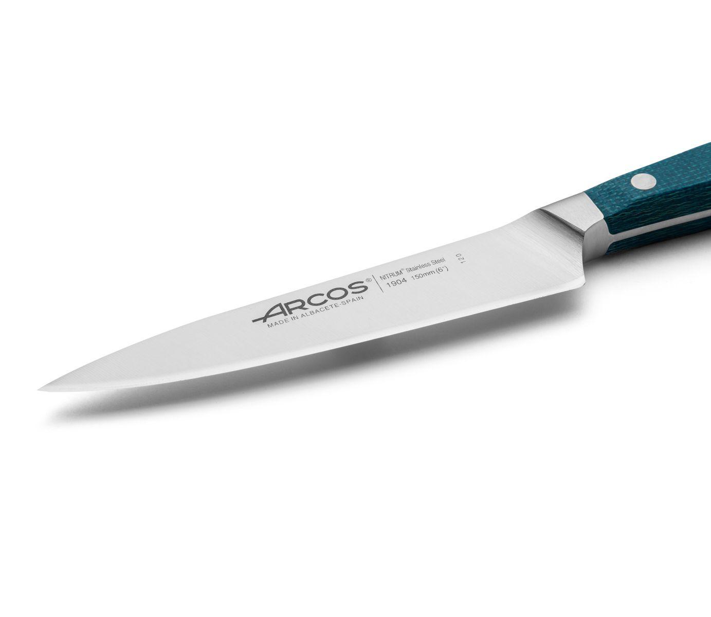 Cuchillo cocinero 150 mm Arcos Brooklyn con mango de micarta azul