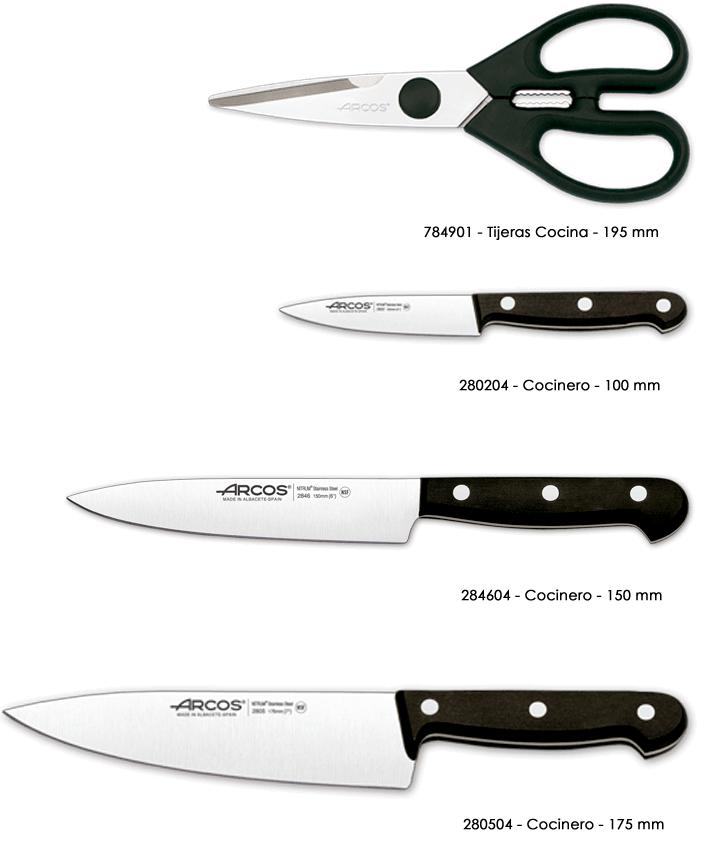 Taco de cocina con 3 cuchillos Arcos Universal con tijeras