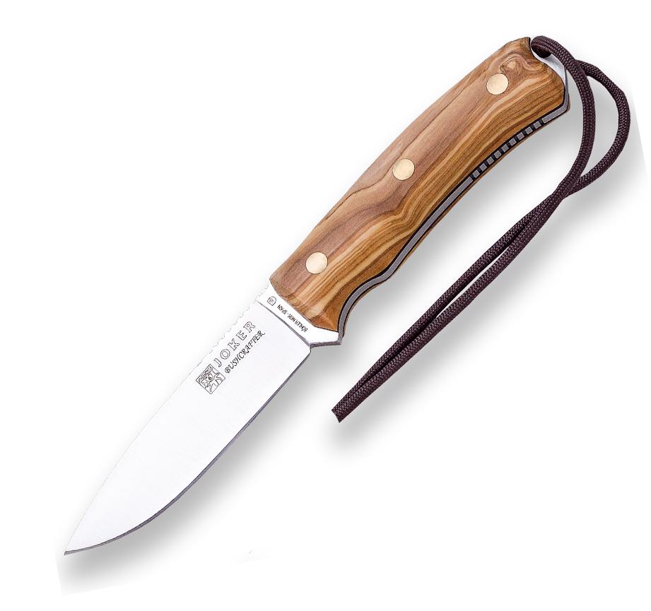 Cuchillo Joker Bushcrafter con mango de madera de olivo con peder...