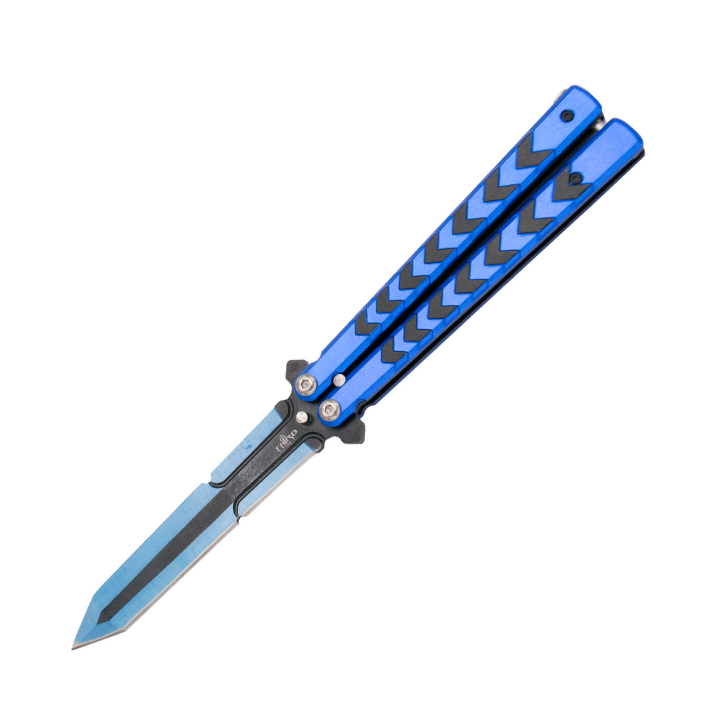 Navaja mariposa azul y negra y hoja de 12,5 cm K2813-5