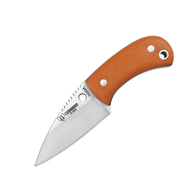 Cuchillo bushcraft Cudeman mod. YODA. Mango G10 naranja. Funda Ky...