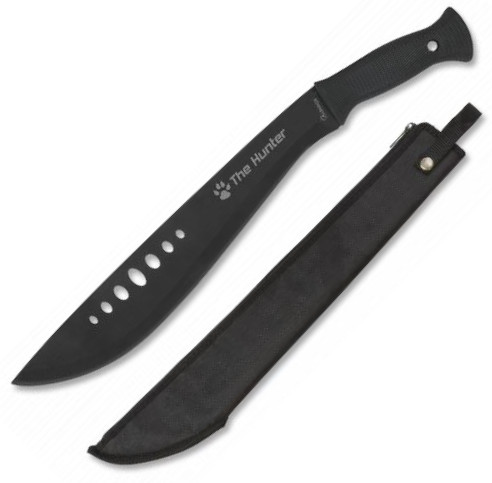 Machete cortacañas The Hunter con hoja calada negra y mango de A...