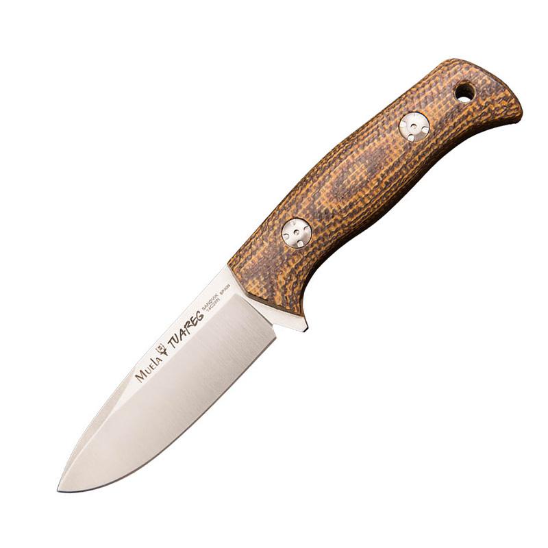 Muela Cuchillo Tuareg con cachas de micarta yute mostaza