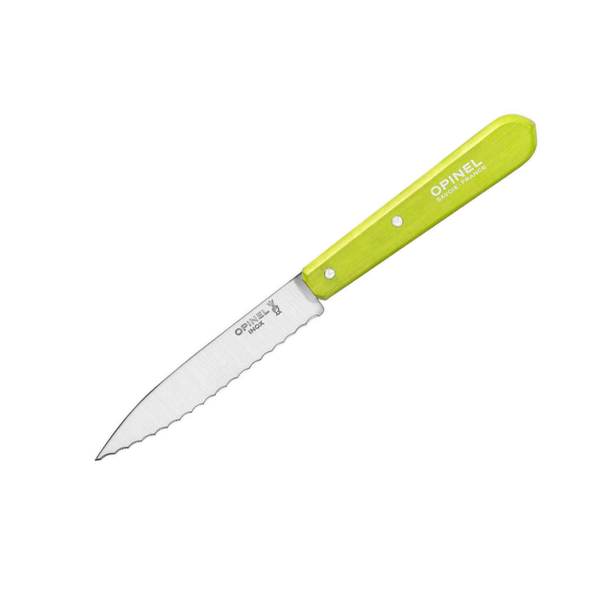 Cuchillo dentado de Opinel N113 color verde con hoja de 10 cm.