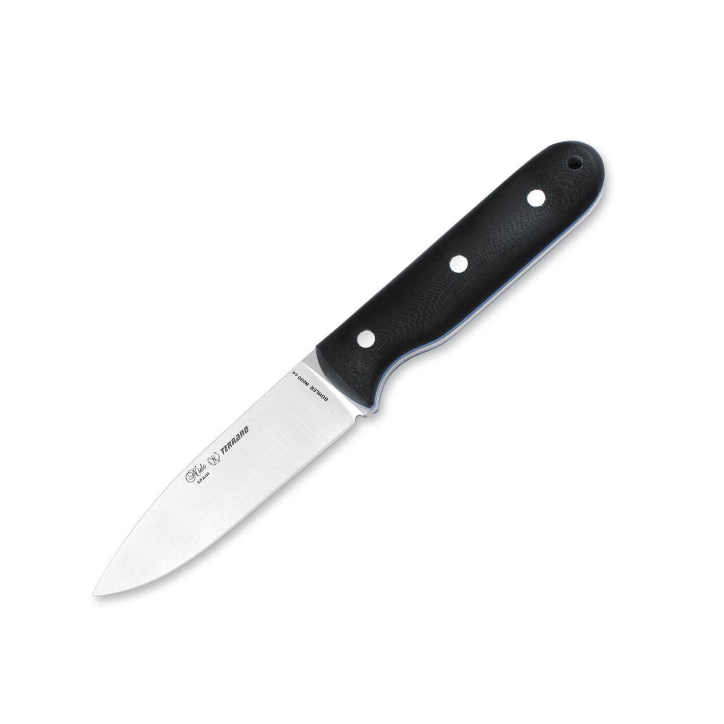 Cuchillo bushcraft Nieto Terrano con mango de G10 negro y hoja pl...