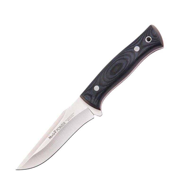 Cuchillo de caza enterizo Muela Pointer con mango de micarta negr...