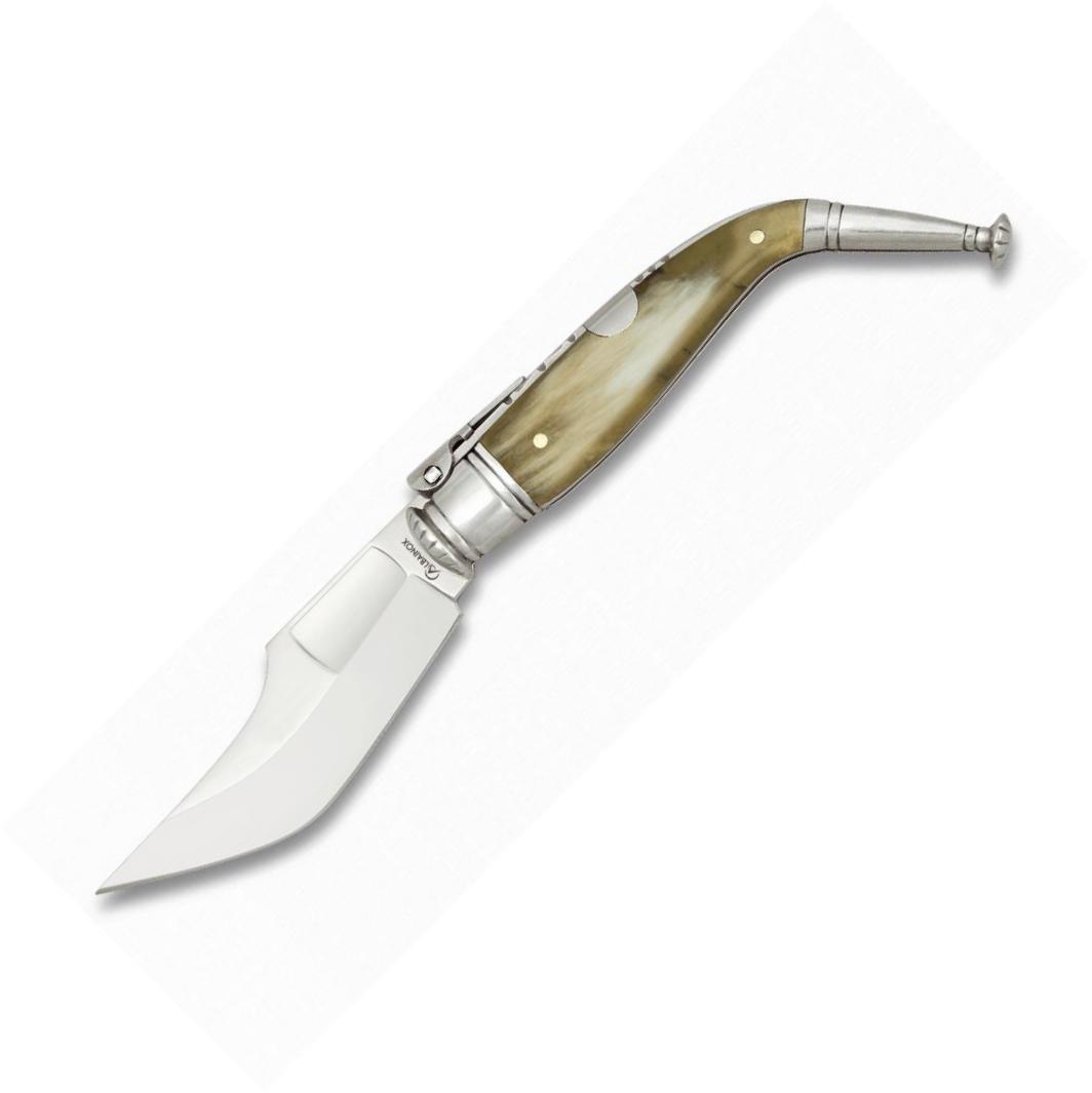 Navaja JEREZANA Nº0 con carraca, mango de asta de toro y hoja de...