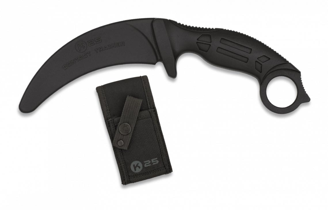 Cuchillo Entrenamiento K25 CONTACT TRAINER de goma de color negro...