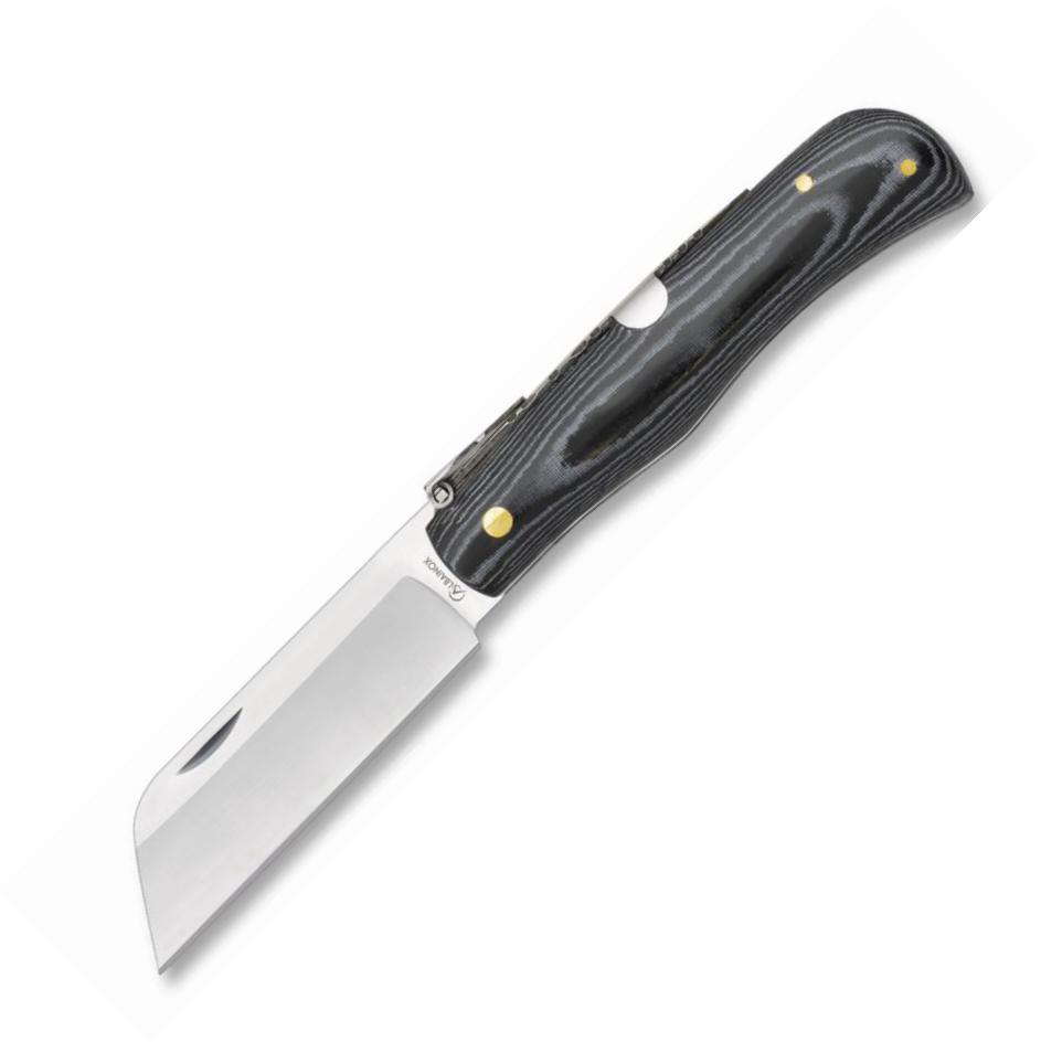 Navaja de acero carbono Albainox con mango de micarta negra y hoj...