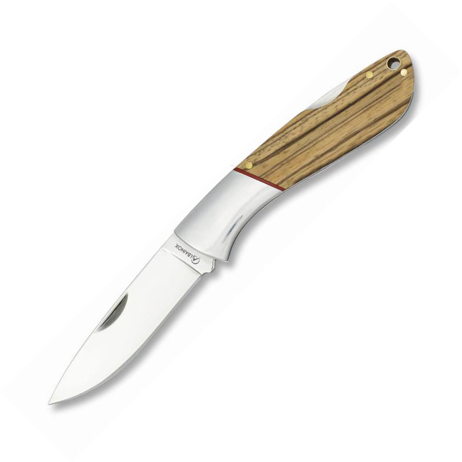 Navaja Albainox con mango de madera zebra, virola de acero y hoja...