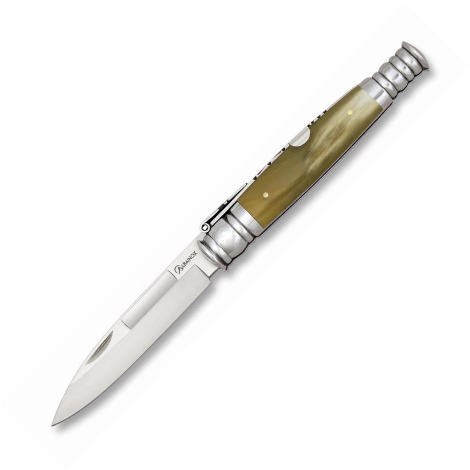Navaja con punta de espada Nº0, mango de asta de toro y hoja de ...