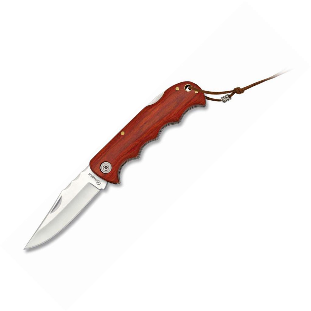 Navaja Albainox con cachas de stamina roja y hoja de acero inoxid...
