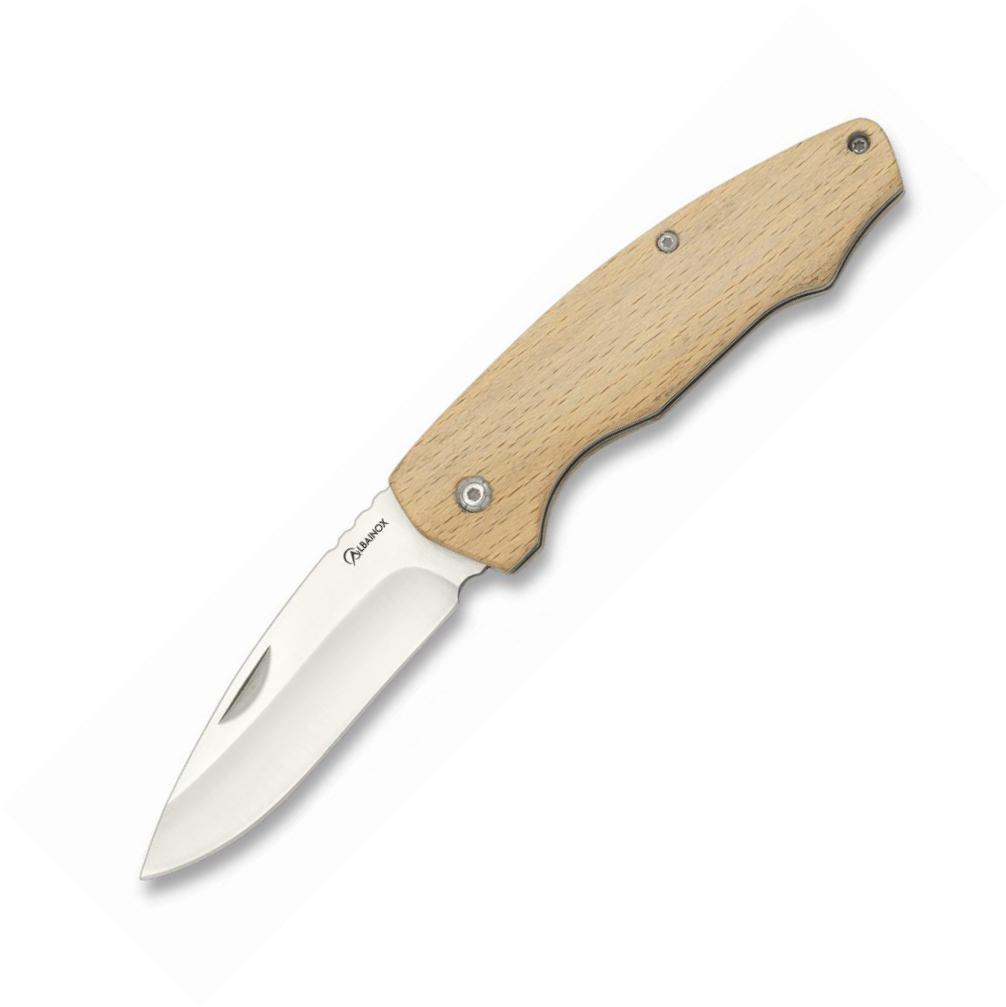 Navaja Albainox con cachas de madera personalizable con gota de c...