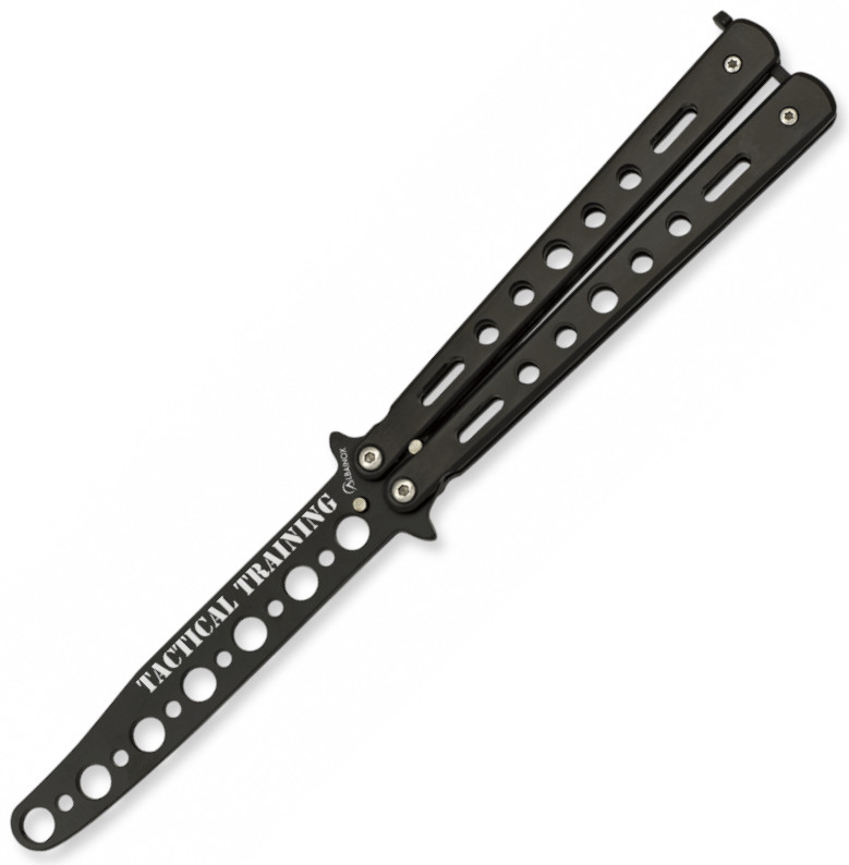 Abanico entrenamiento ALBAINOX de acero negro con hoja de 10.2 cm