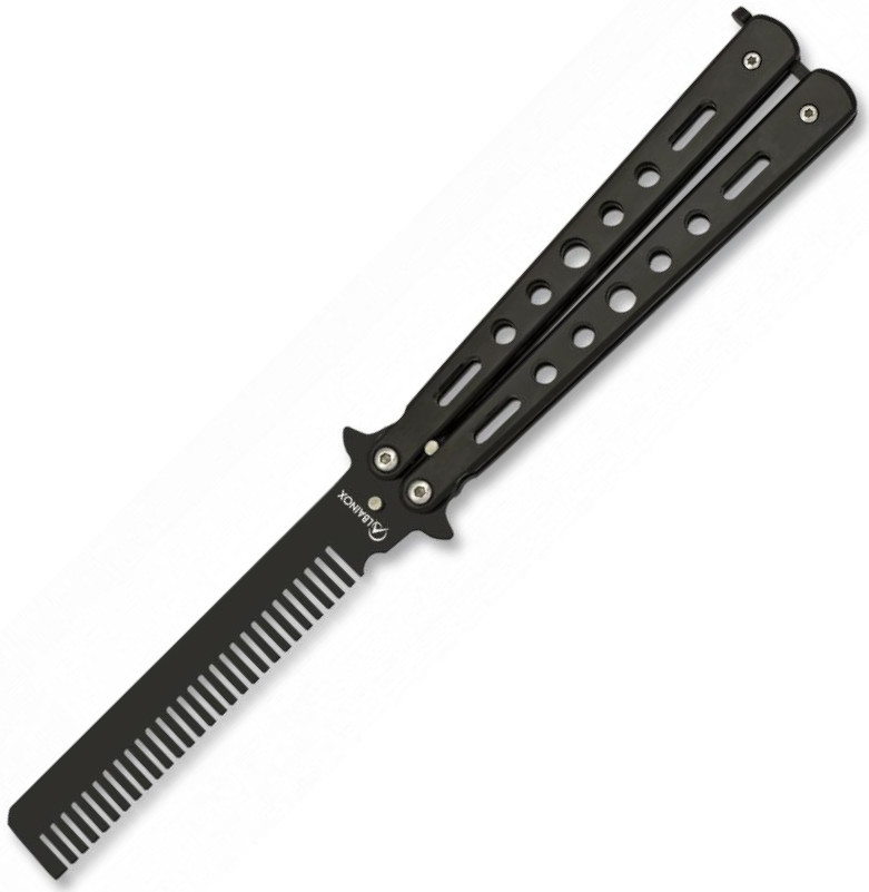 Abanico peine ALBAINOX de acero negro y hoja de 10 cm