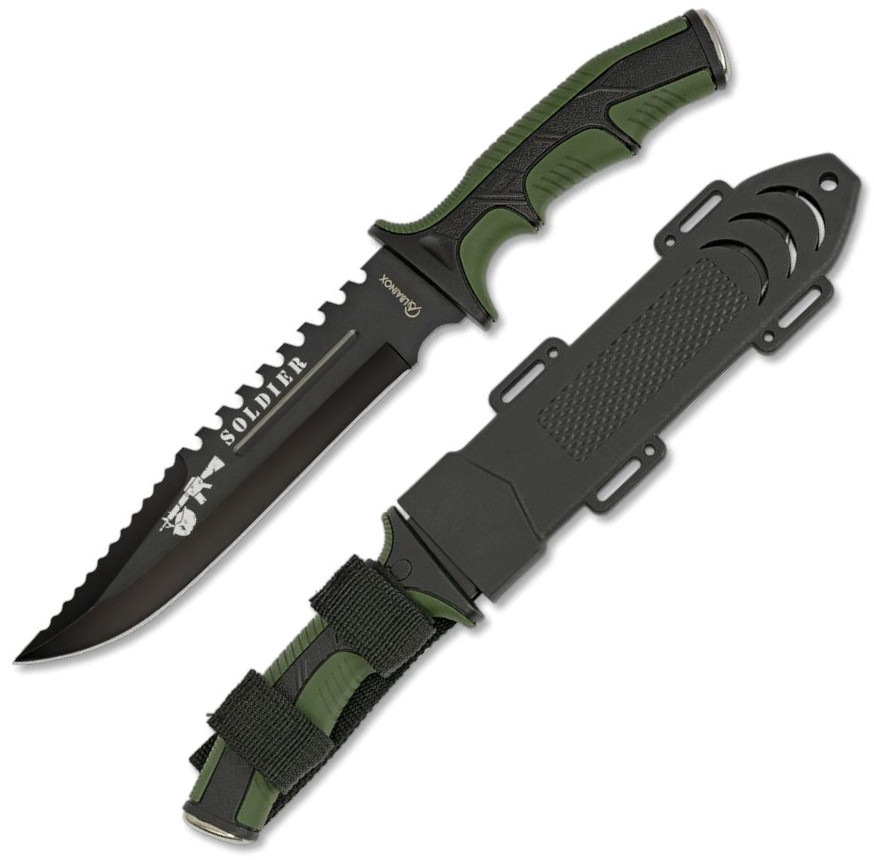 Cuchillo táctico Soldier verde de Albainox con hoja de 19 cm