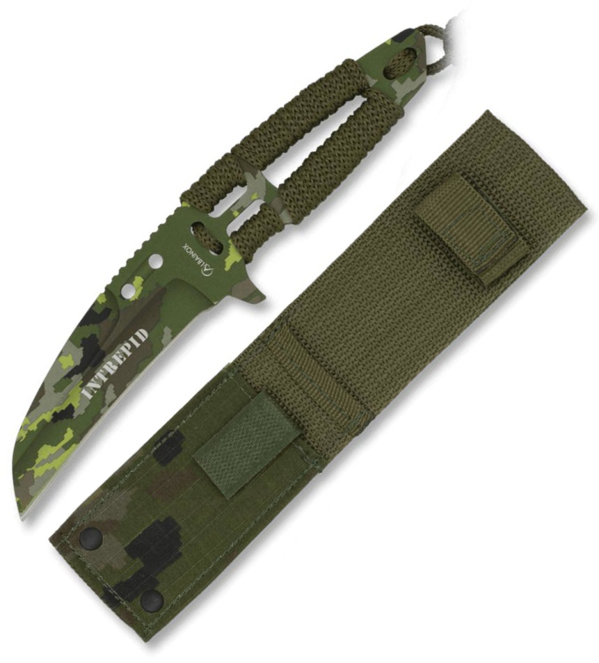 Cuchillo táctico Albainox Intrepid encordado con funda de nylon y hoja de 10,5 cm
