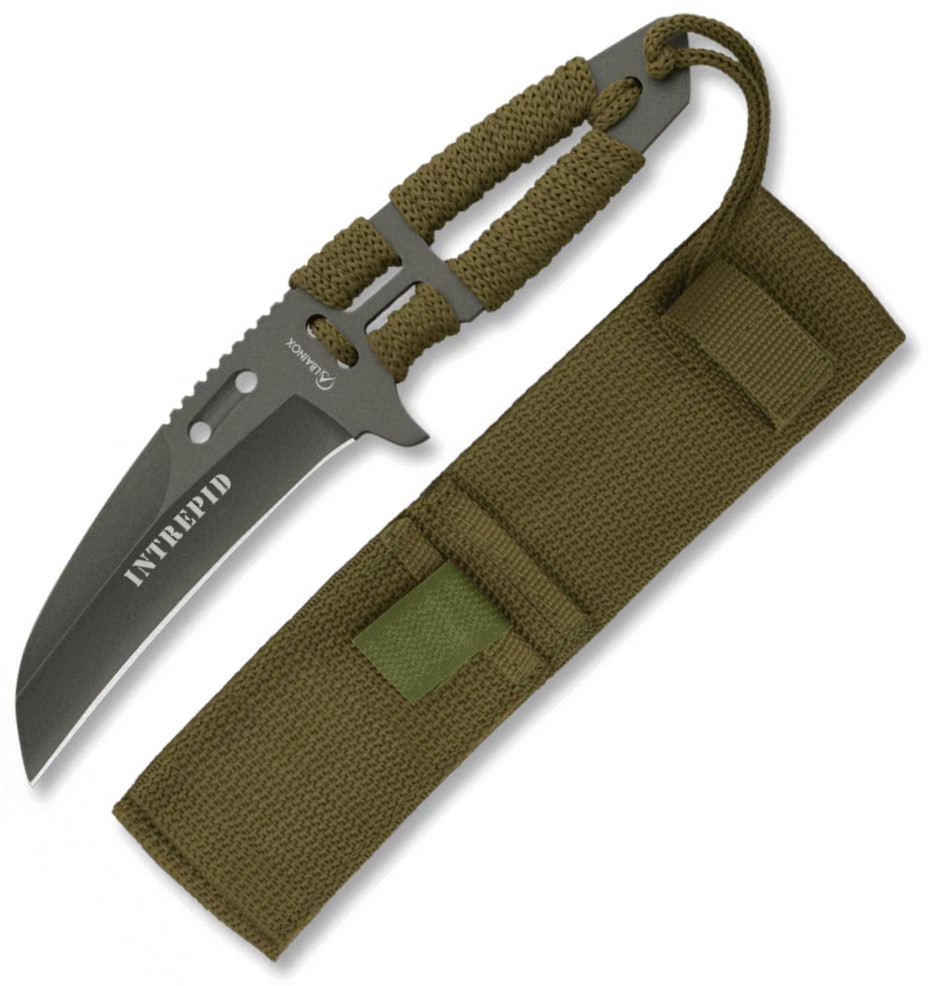 Cuchillo táctico Albainox Intrepid con mango encordado y hoja de 10,5 cm de largo