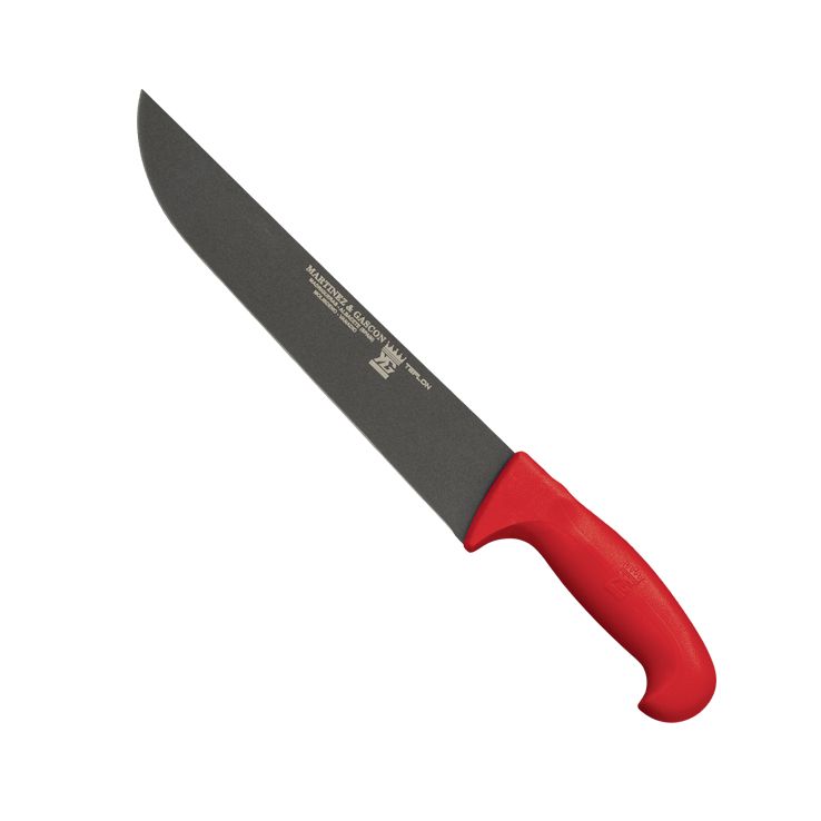 Cuchillo carnicero con hoja negra de 31 cm y mango de polipropile...