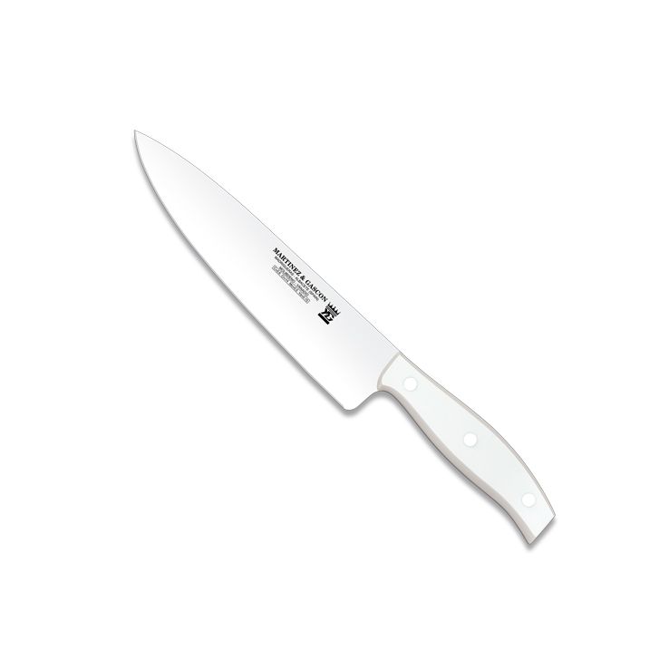 Cuchillo cocinero con hoja de 20 cm y mango de POM blanco Martine...