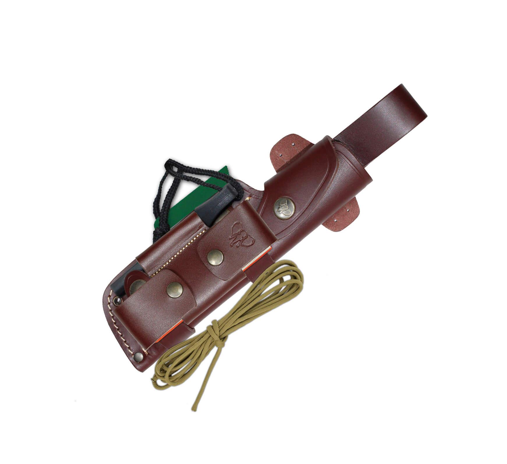 Cuchillo MT1 Cudeman. Mango cocobolo. Funda de cuero. Kit completo