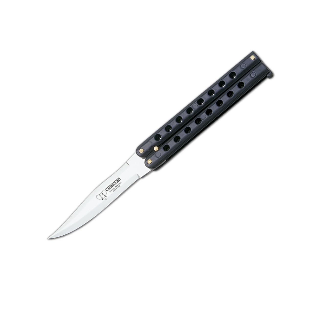 Navaja mariposa Cudeman. Mango Zamak negro. 9 cm.